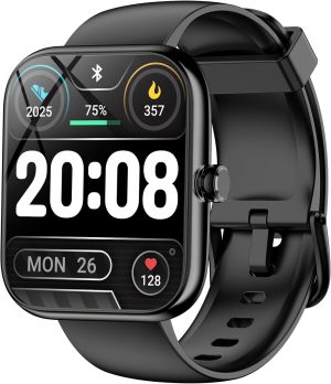 Smart Watch with Alexa Built-in, 1.83" HD Touchscreen Fitness Tracker, Bluetooth Notifications/Calls